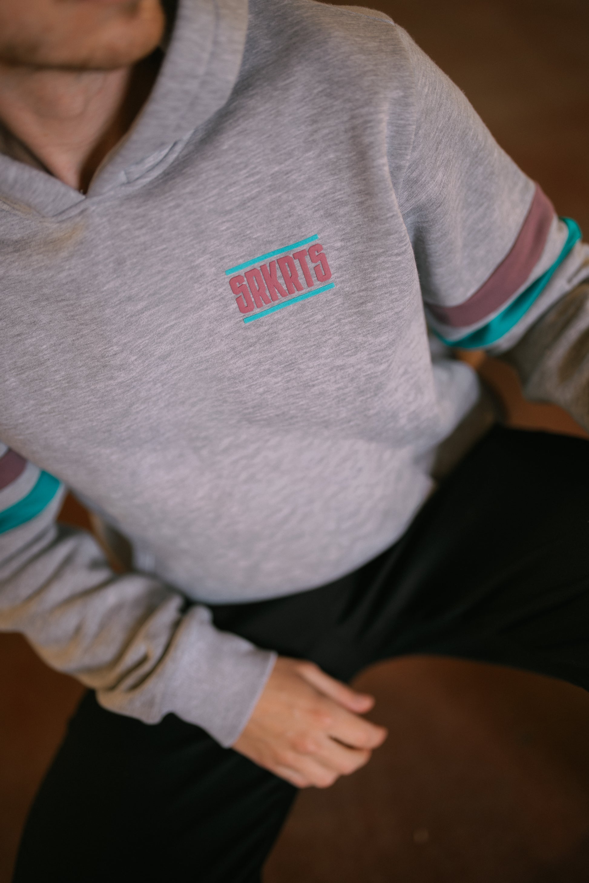 Oversized Unisex Hoodie | Stripes | Gray Melange