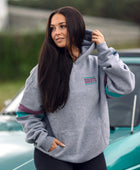 Oversized Unisex Hoodie | Stripes | Gray Melange