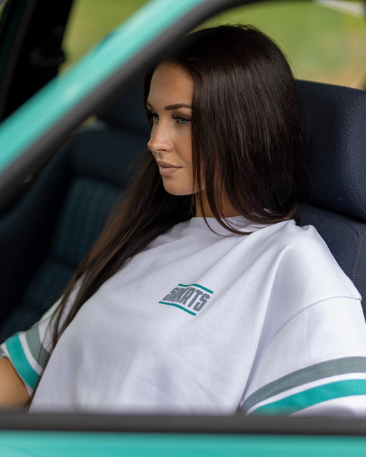 Oversized T-Shirt |  Stripes | Weiss