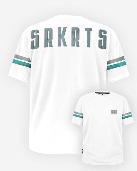 Oversized T-Shirt |  Stripes | Weiss